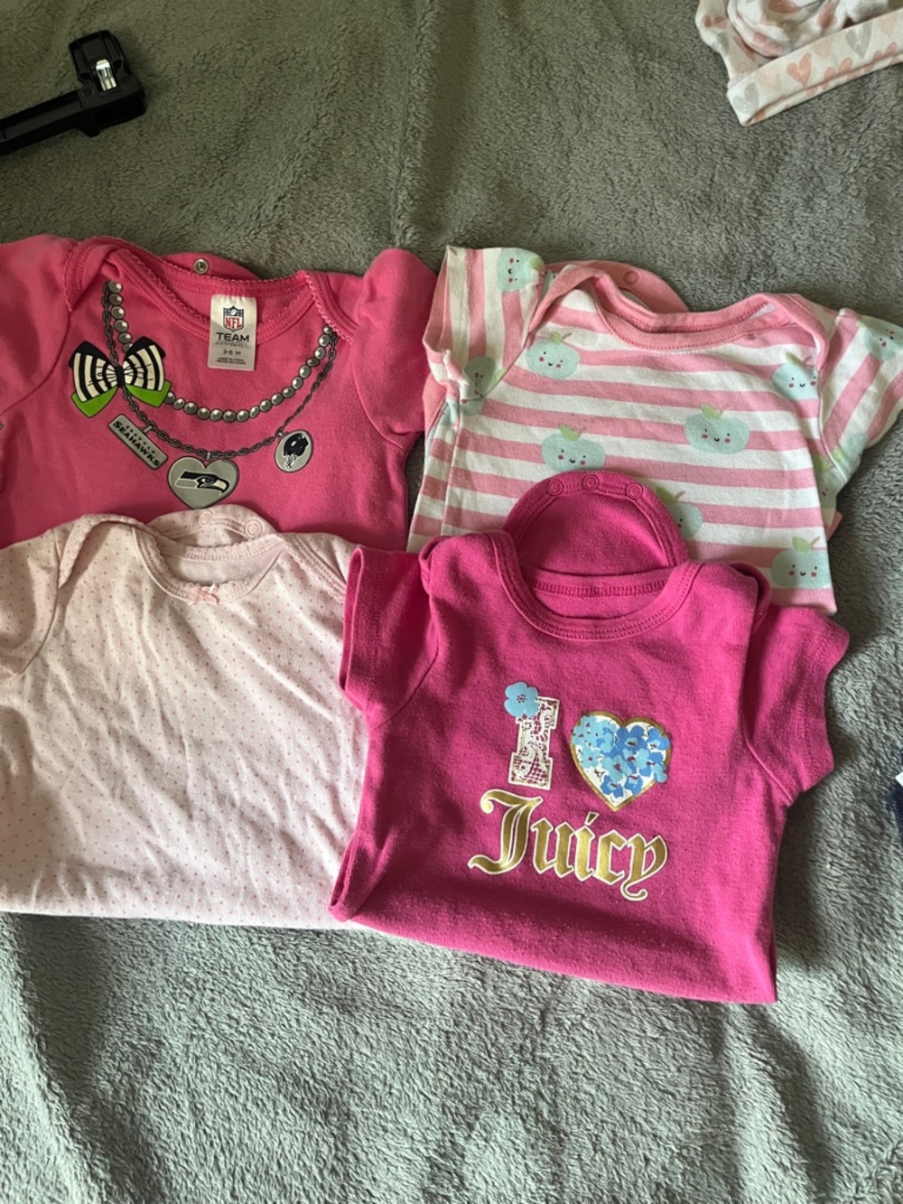 I Love Juicy Pink Baby Tee + Assorted Pink & White Onesies